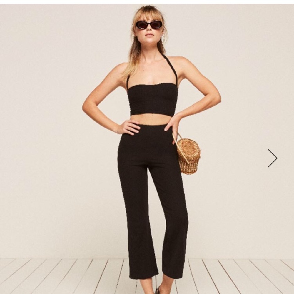 Reformation Diego two piece,Black, Size 2.